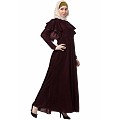 Designer velvet Bridal abaya- Maroon Designer velvet Bridal abaya- Maroon